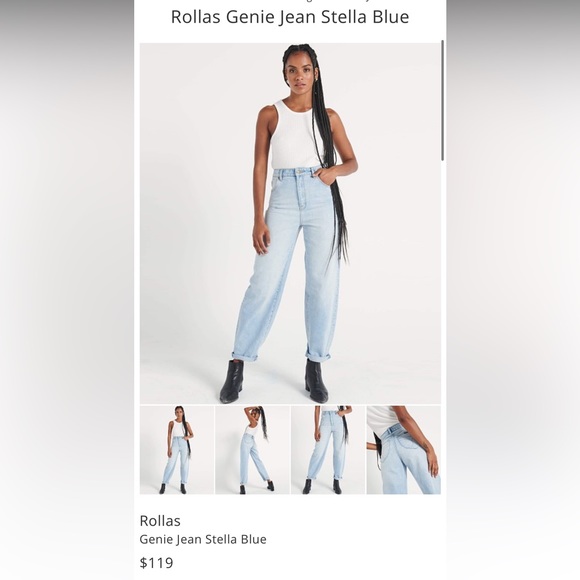Rollas Women’s Genie Jean Stella Blue size 27 BRAND NEW W/O TAGS - Picture 7 of 7